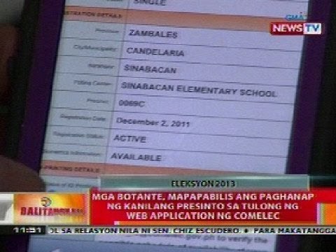 BT: Mga botante, mapapabilis ang paghanap ng presinto sa tulong ng web app ng COMELEC
