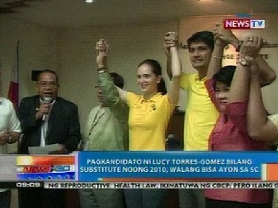 NTG: Pagkandidato ni Lucy Torres-Gomez bilang subsitute noong 2010, walang bisa ayon sa SC