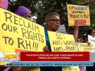UB: Pagpapatupad ng RH law, pansamantalang pinigil ng Korte Suprema