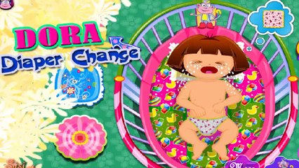 Dora The Explorer Baby Crying - Baby Dora Diaper Change Cartoon Game For Children