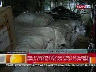 BT: Relief goods para sa Pinoy evacuees mula Sabah, patuloy ang pagdating