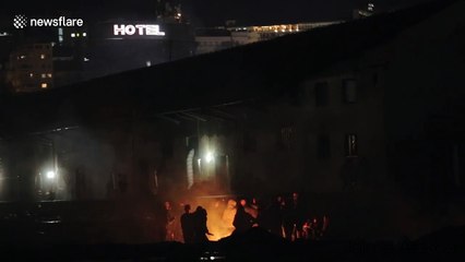 Further footage - Migrants stuck in Belgrade during cold snap