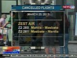 NTG: Cancelled flights ng Zest Air, dahil daw sa aircraft situation