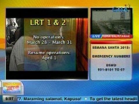 UB: Alamin ang schedule ngayong Holy Week ng LRT, MRT, malls at mga bangko
