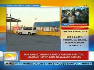UB: Mga bawal dalhin sa barko: Patalim, paputok, halaman, hayop, baril na walang papeles