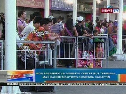 NTG: Mga pasahero sa Araneta Center Bus Terminal, mas kaunti ngayong kumpara kahapon