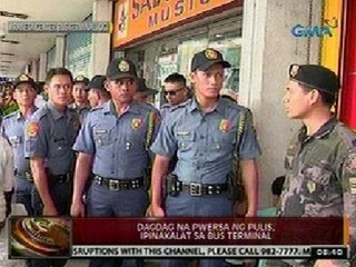 24Oras: Dagdag na pwersa ng pulis, ipinakalat sa bus terminal