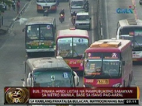 24Oras: Bus, pinaka-hindi ligtas na pampublikong sasakyan sa Metro Manila