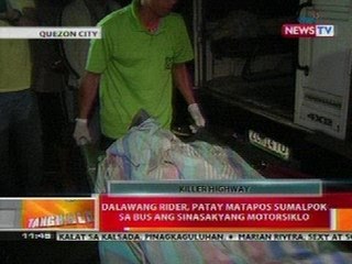 BT: Dalawang rider, patay matapos sumalpok sa bus ang sinasakyang motorsiklo