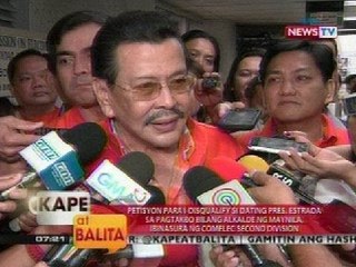 Petisyon para i-disqualify si dating Pres. Estrada sa pagtakbo bilang alkalde ng Maynila, ibinasura