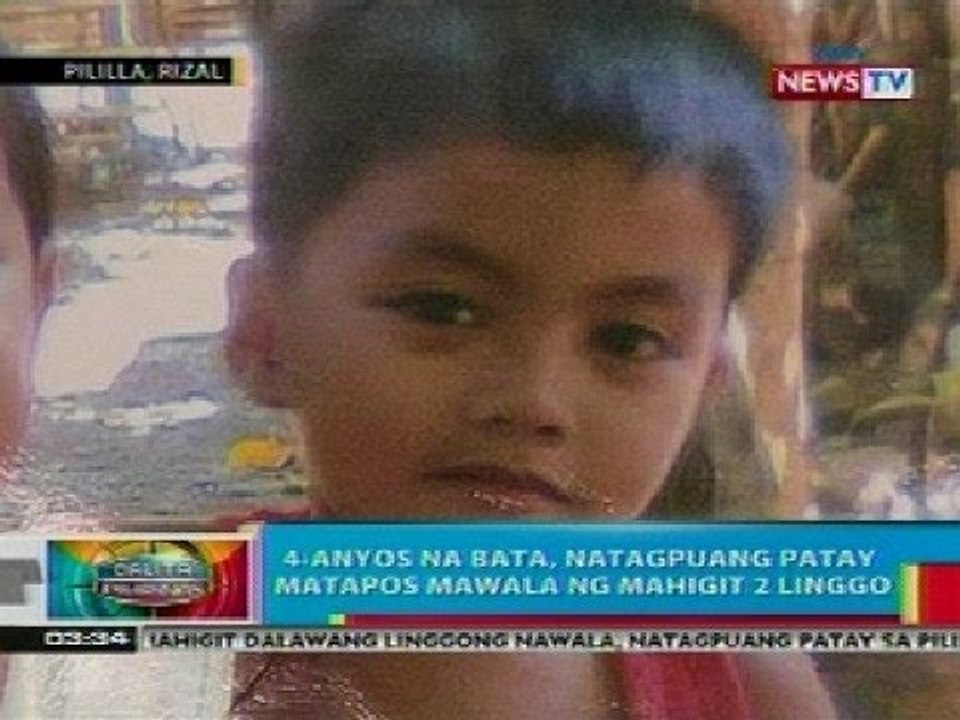 BP: 4-anyos na bata sa Pililla, Rizal, natagpuang patay at hiwa-hiwalay ang mga bahagi ng katawan