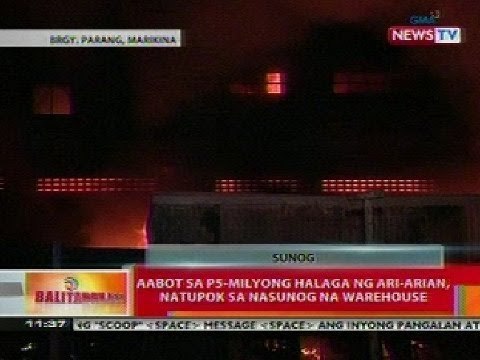 BT: Aabot sa P5-M halaga ng ari-arian, natupok sa nasunog na warehouse sa Marikina
