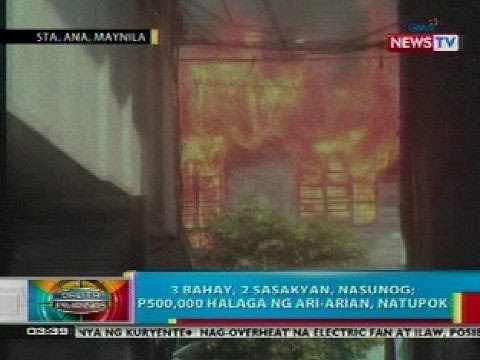 BP: 3 bahay, 2 sasakyan sa Sta. Ana, Maynila, nasunog; P500,000 halaga, natupok