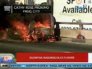UB: Sasakyan, nasunog sa C5 flyover
