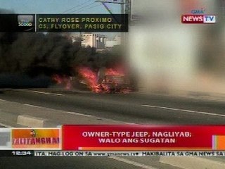 BT: Owner-type jeep, nagliyab sa C5, flyover, Pasig