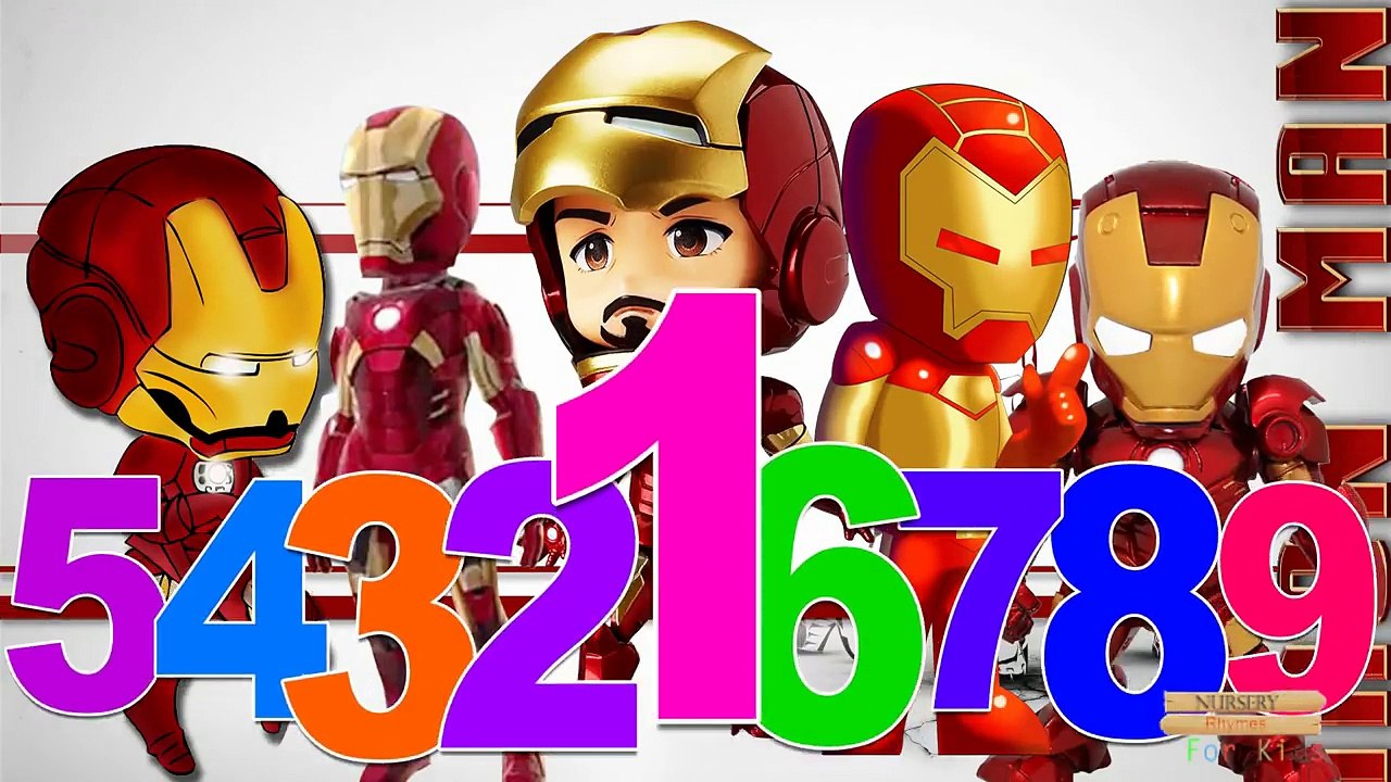Learn 123 Song Children Nursery Rhymes | Ironman Cartoon | Learning 123 Number Songs For Kids