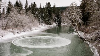 Colossal, Naturally Formed Ice Circle Appears In A Washington River