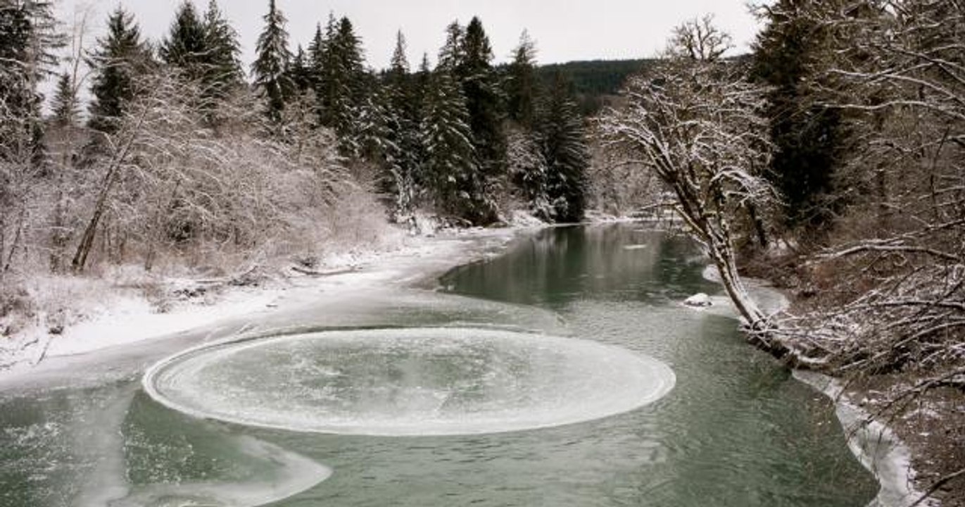 Colossal, Naturally Formed Ice Circle Appears In A Washington River