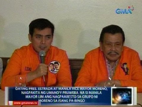 Saksi: Pruweba umano na pinaaresto ni Lim ang grupo ni Moreno sa isang pabingo, inilabas