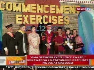 BT: 'GMA Network Excellence Award', iginawad sa 2 natatanging graduate ng ECE at Masscom