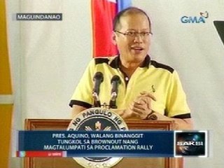 Saksi: Rotational brownout sa Maguindanao, naranasan mismo ni Pres. Aquino