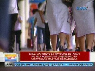 CHED, iaanunsyo sa Mayo ang listahan ng mga kolehiyo at unibersidad na papayagang magtaas