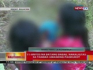 BT: 11-anyos na batang babae, nakaligtas sa tangka umanong pagdukot
