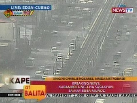 KB: Karambola ng 4 na sasakyan sa may EDSA-Muñoz, walang sugatan