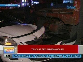 UB: Truck at taxi, nagbanggaan (Quezon City)