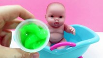 BABY DOLL SLIME BathTime LEARN COLORS Clay Slime Surprise eggs Peppa Pig - COMPILATION FOR TODDLERS