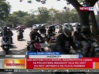 BT: 300 riders, nagprotesta vs polisiyang magsuot sila ng vest na may imprenta ng plate number