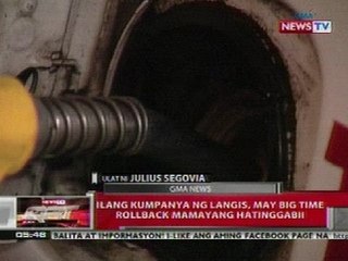 QRT: Ilang kumpanya ng langis, may big time rollback mamayang hatinggabi