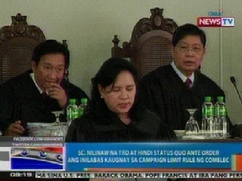 NTG: SC, nilinaw na TRO at hindi SQAO ang inilabas kaugnay sa campaign limit rule ng Comelec