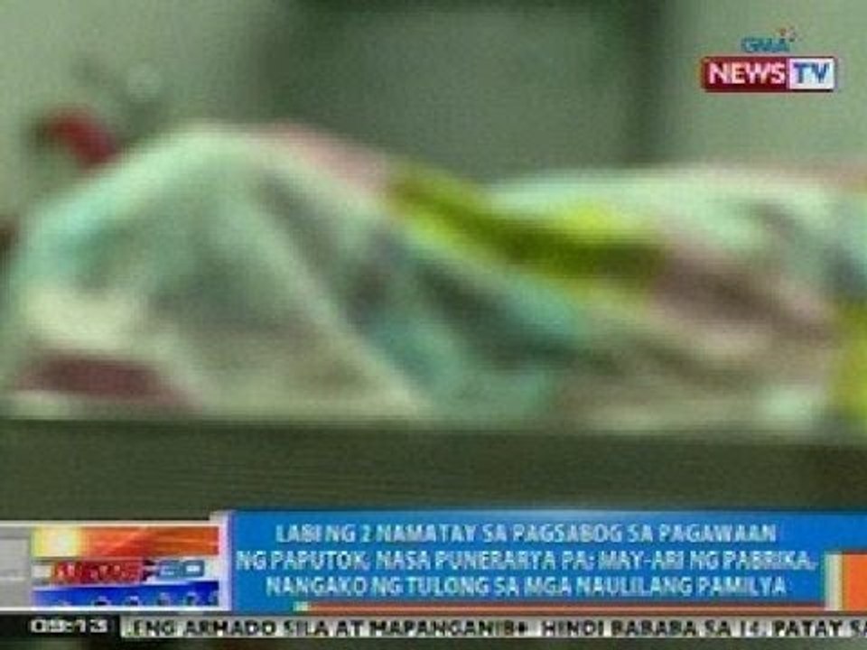 NTG: Labi ng 2 namatay sa pagsabog sa Bulacan, nasa punerarya pa rin