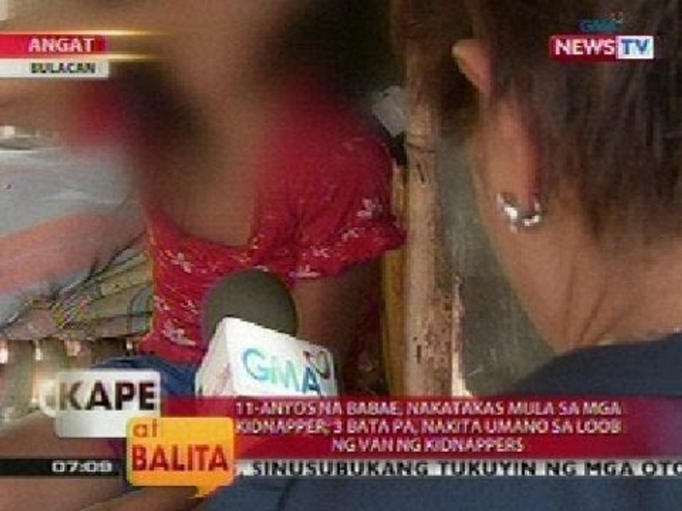 KB: 11-anyos na babae sa Angat, Bulacan, nakatakas mula sa mga kidnapper