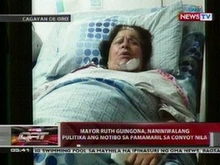 QRT: Mayor Ruth Guingona, naniniwalang pulitika ang motibo sa pamamaril sa convoy nila