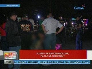UB: Suspek sa panghoholdap, patay sa shootout (Quezon City)