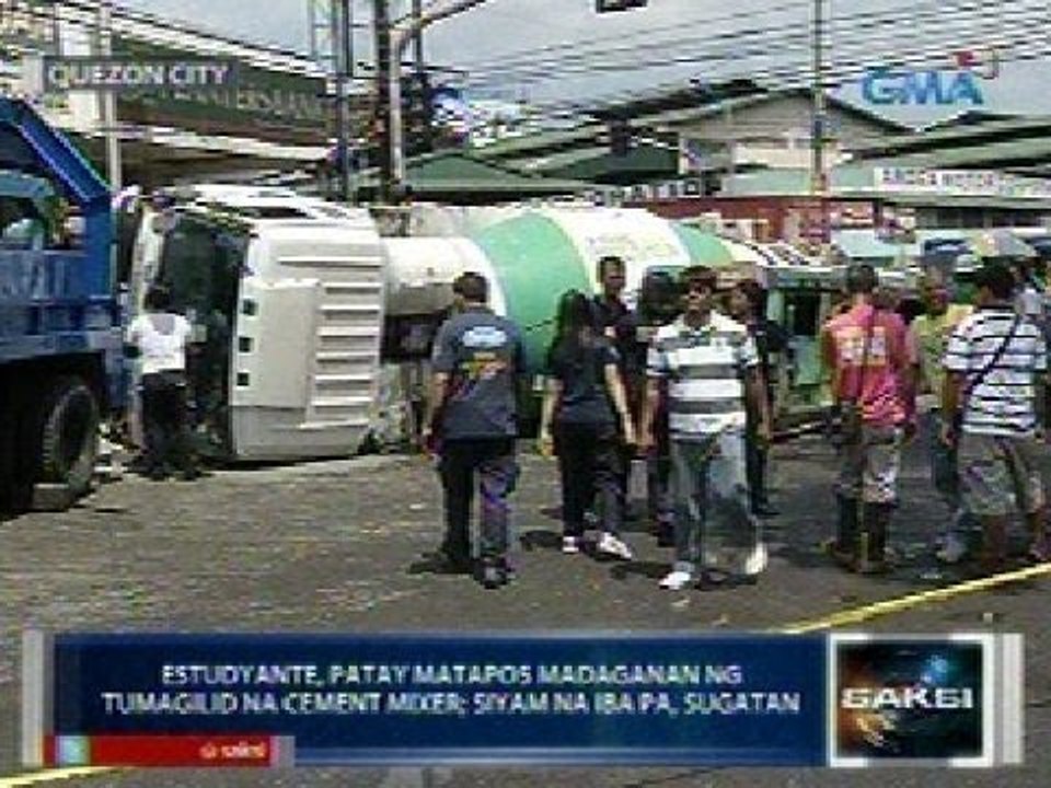Saksi: Estudyante, patay nang madaganan ng tumagilid na cement mixer sa QC