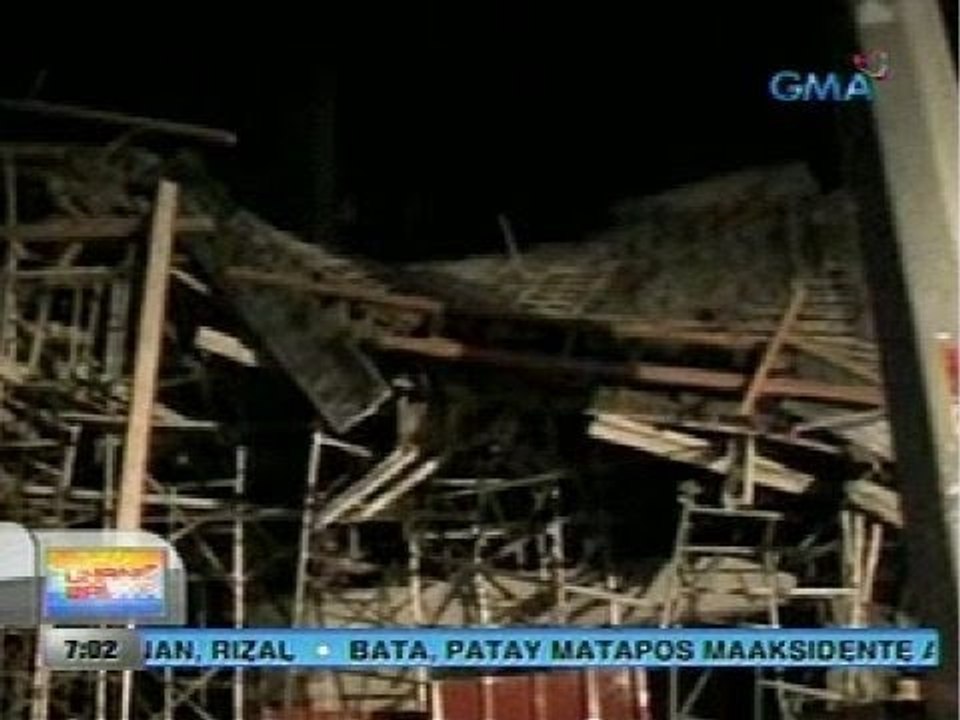 UB: Dahilan ng pagguho ng bahagi ng school building na ikinasugat ng 4 na trabahador, inaalam pa rin