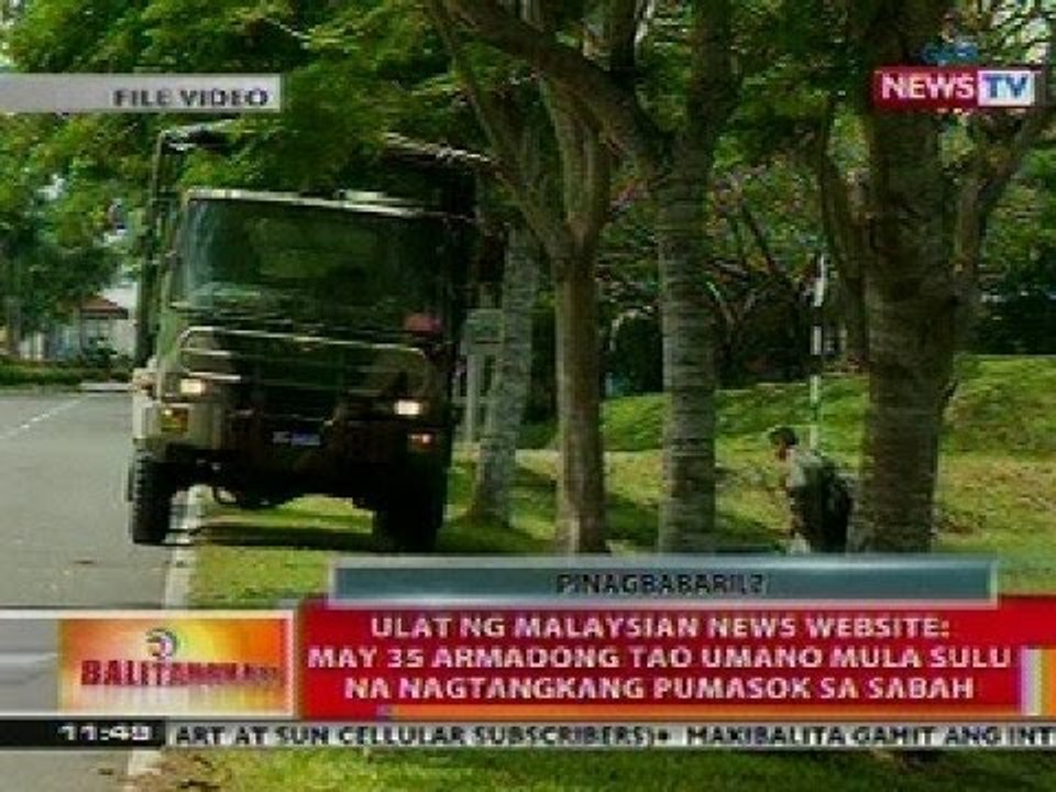 BT: Malaysian News Website: May 35 armadong tao mula Sulu na nagtangkang pumasok sa Sabah
