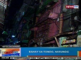 NTG: Bahay sa Tondo, Maynila, nasunog