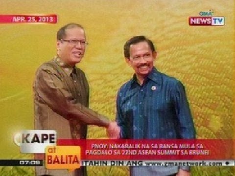 KB: PNoy, nakabalik na sa sa bansa mula sa pagdalo sa 22nd ASEAN Summit sa Brunei