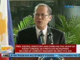 UB: PNoy, ikinatuwa ang takbo ng pag-uusap sa ASEAN tungkol sa Code of Conduct sa Weat PHL Sea