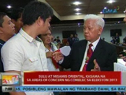 UB: Sulu at Misamis Oriental, kasama na sa areas of concern ng Comelec