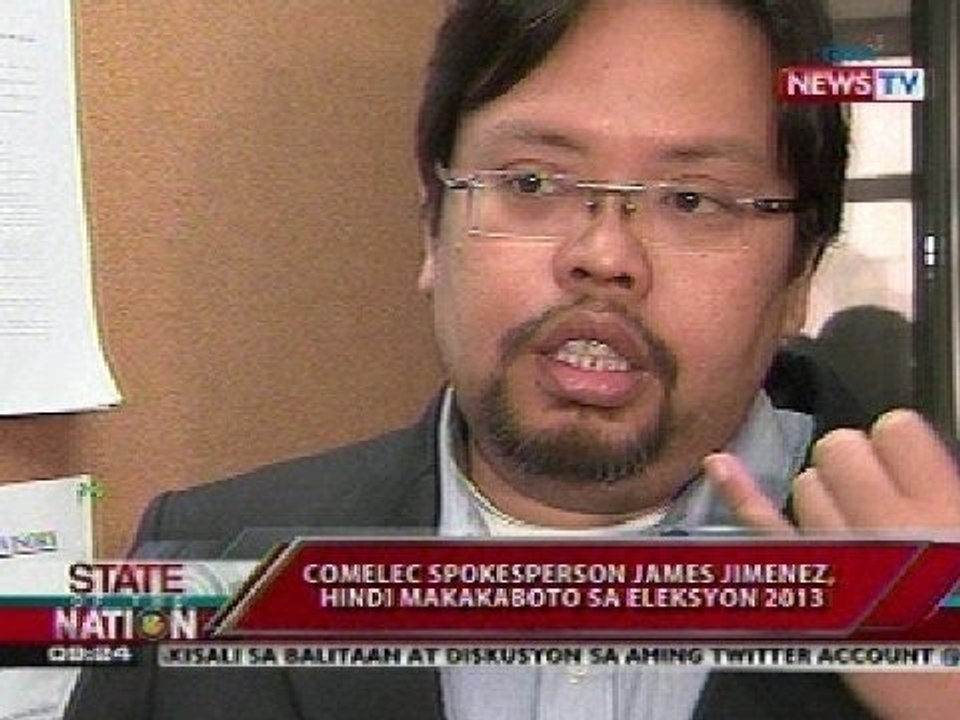 SONA: COMELEC spokesman James Jimenez, hindi makakaboto sa darating na eleksyon