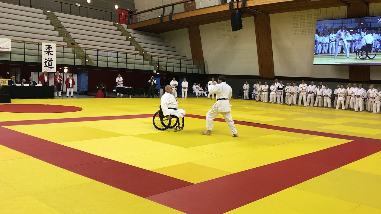 Démonstration Jujitsu Fauteuil Michel Boudon et Jean Fabien Pagano au Kagami Biraki FFJDA 2017