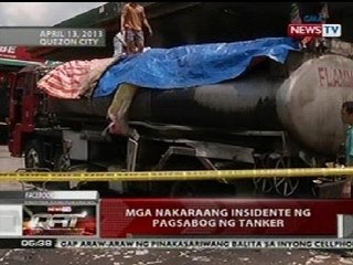QRT: Mga nakaraang insidente ng pagsabog ng tanker