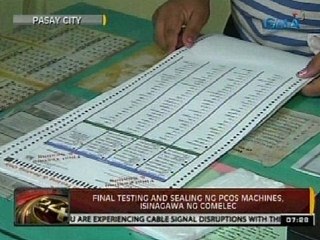 24 Oras: Final testing and sealing ng   PCOS Machines, isinagawa ng Comelec