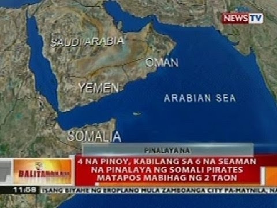 BT: 4 na Pinoy, kabilang sa 6 na seaman na pinalaya ng Somali pirates