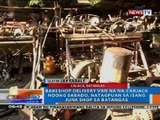 Bakeshop delivery van na na-carjack noong sabado, natagpuan sa isang junk shop sa Batangas